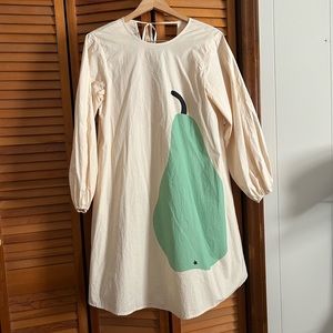 Marimekko ss21 Päärrynä pear poplin trapeze dress size small